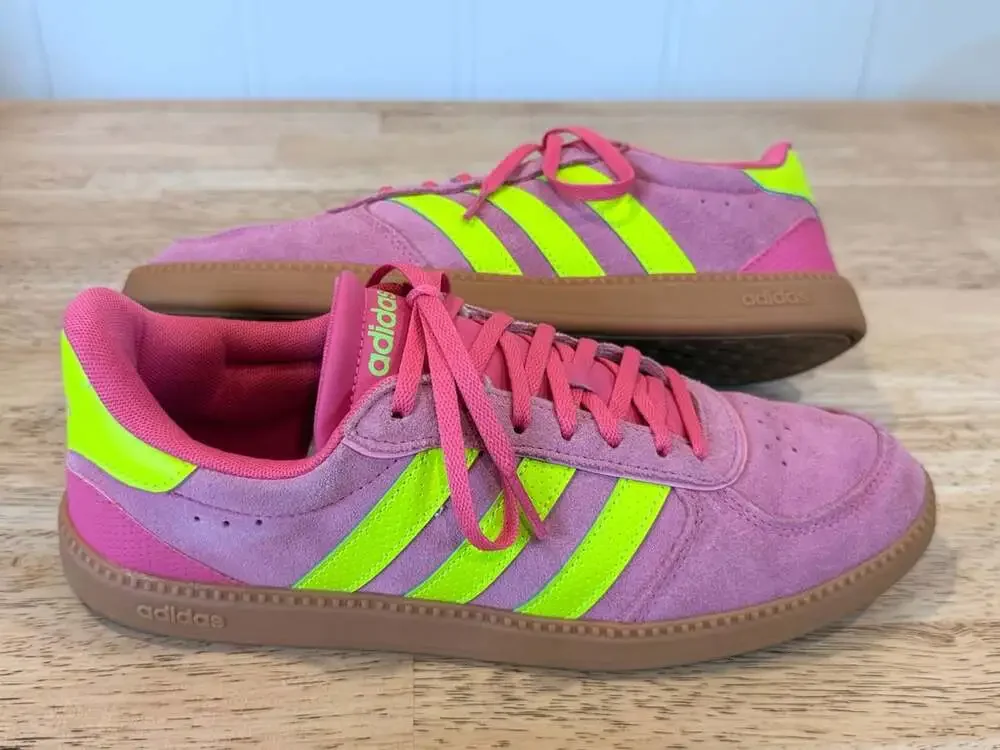 adidas Women's Breaknet Sleek Sneaker Pink Neon Size 10